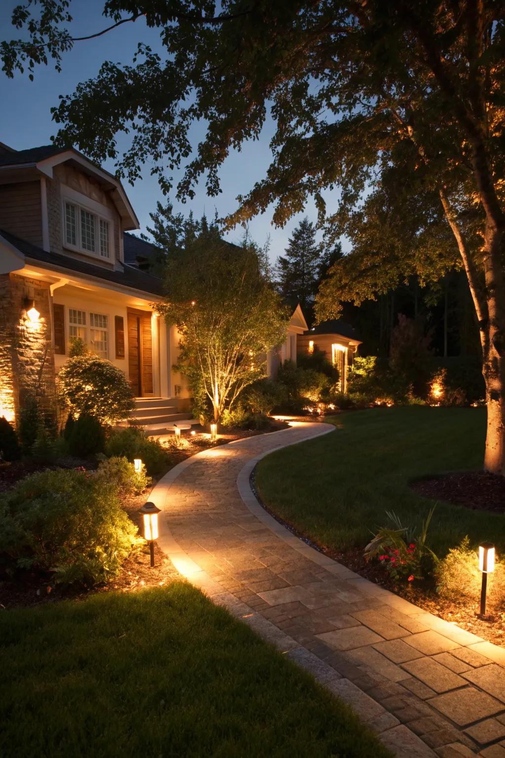 Enhance your yard with thoughtfully placed lighting.