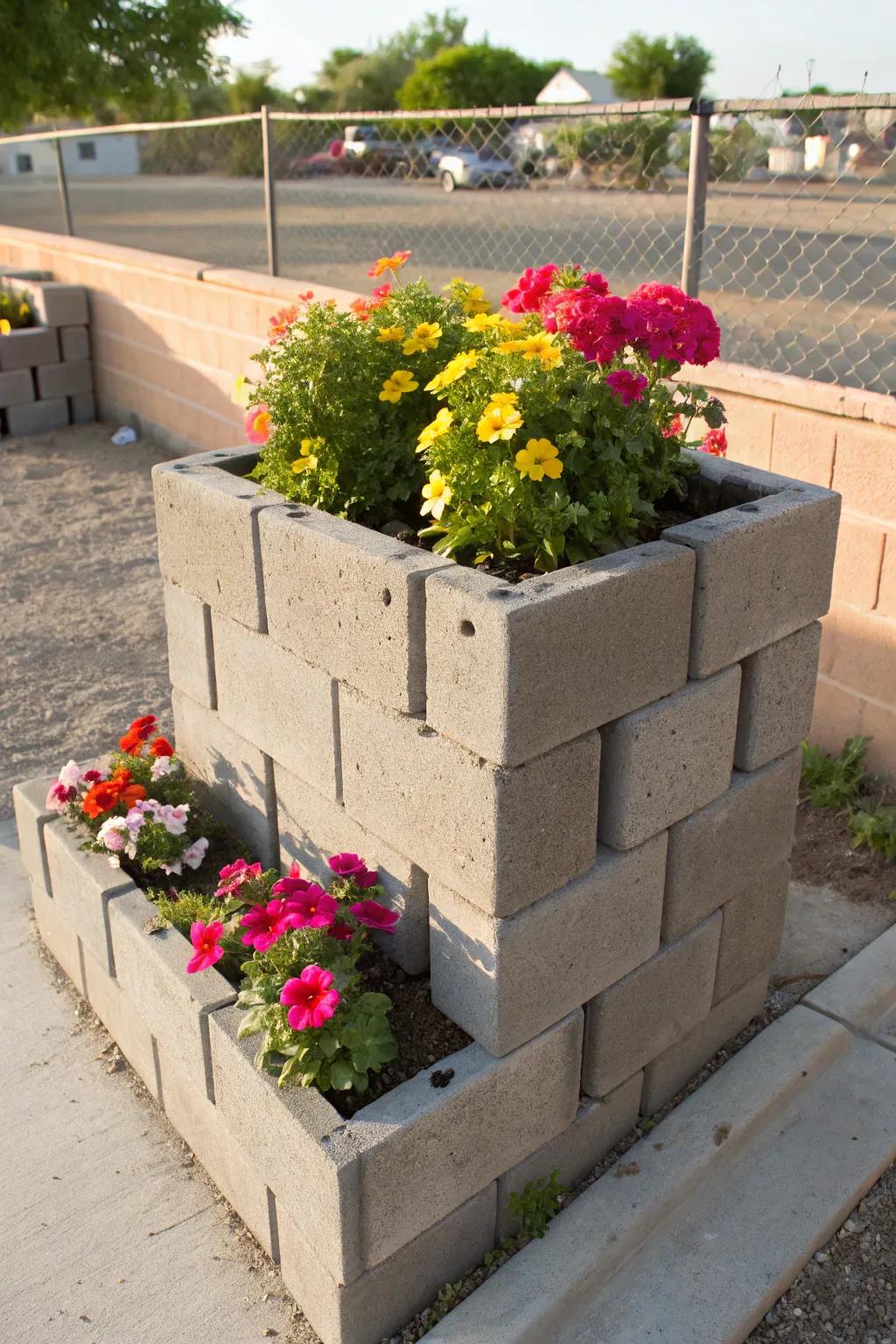 Get creative with cinder block DIY projects in your garden.