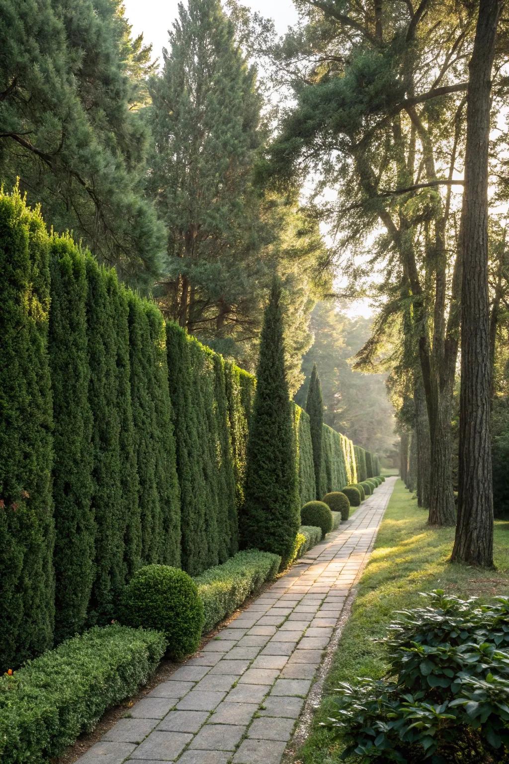 Hedges and tall plants offer natural and eco-friendly garden dividers.