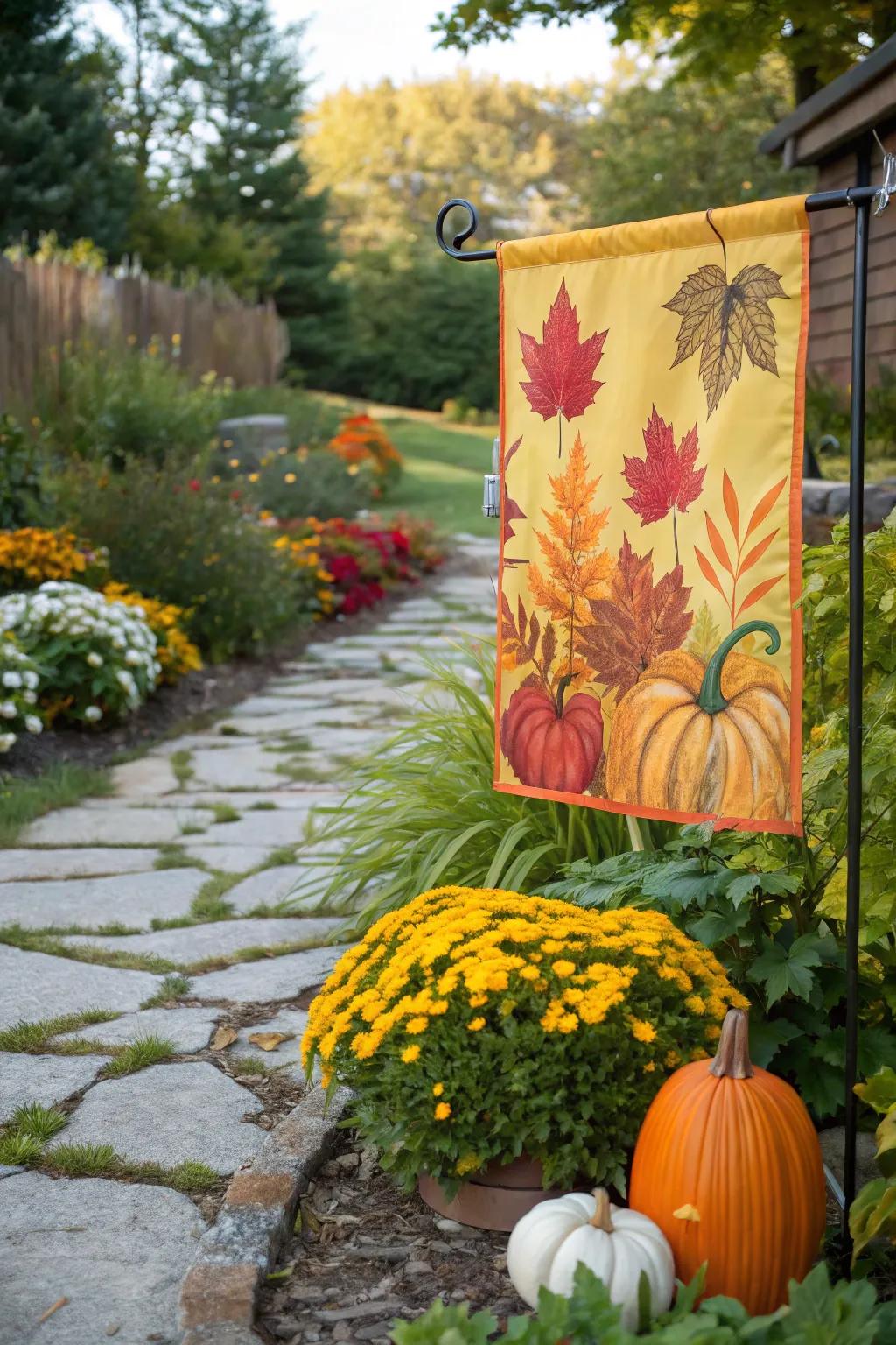 Seasonal flag adding festive charm