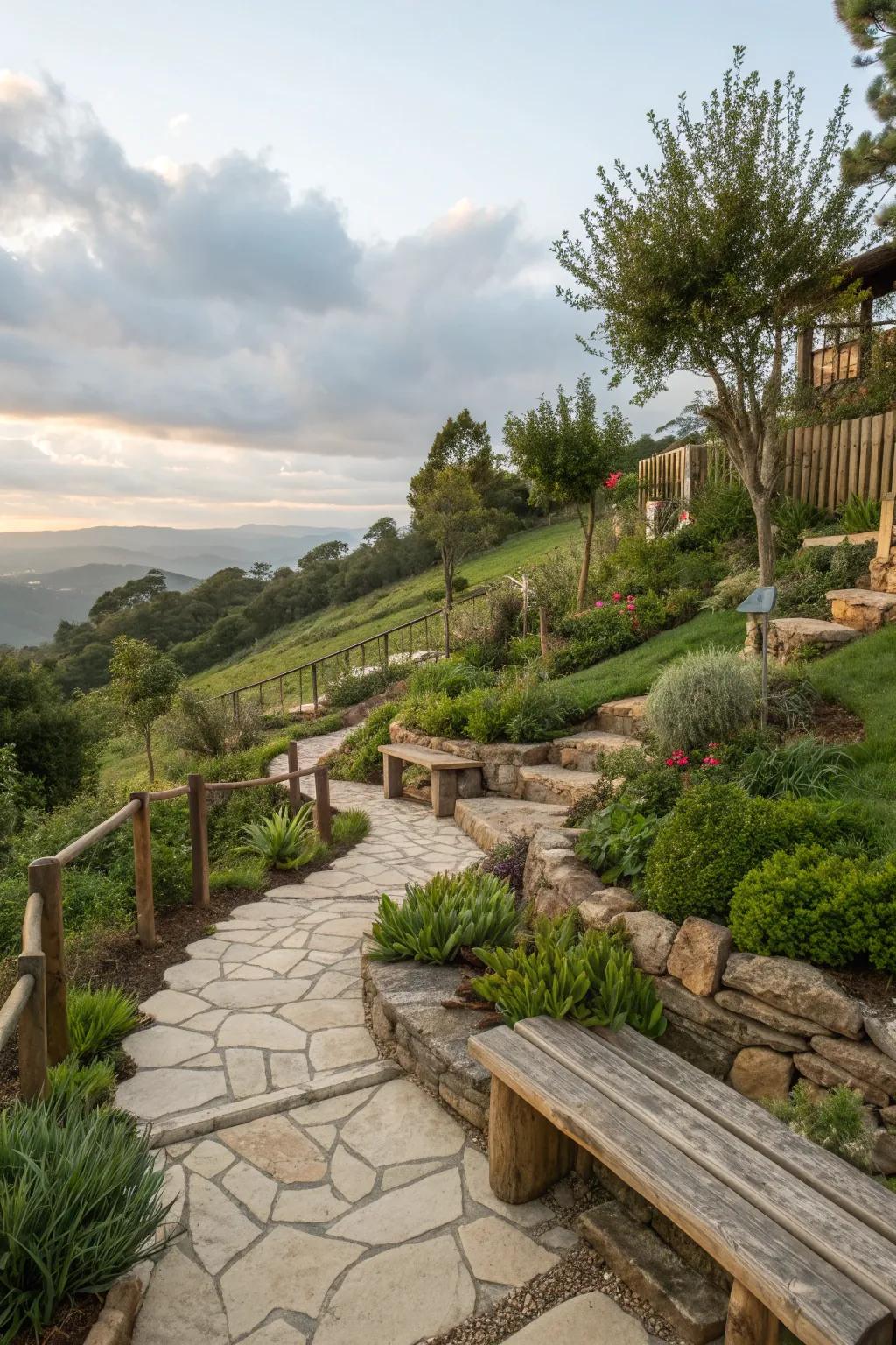 Natural materials blend beautifully with the landscape.