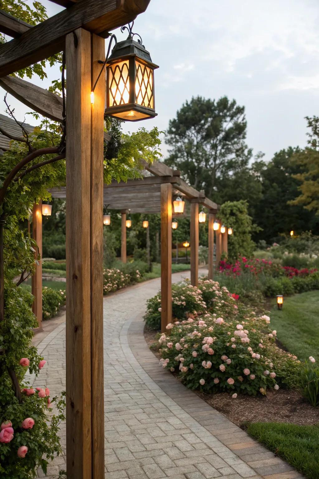 Add charm and light to your garden with beautifully crafted lantern posts.