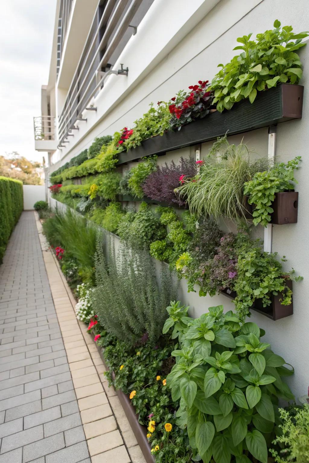Vertical gardens: a clever use of space.