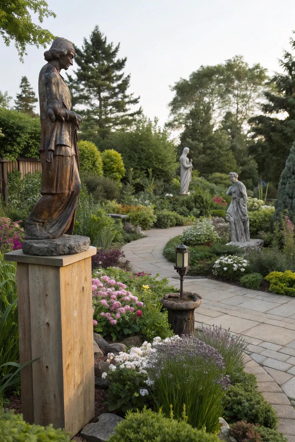 Diverse materials add texture and contrast to your garden.