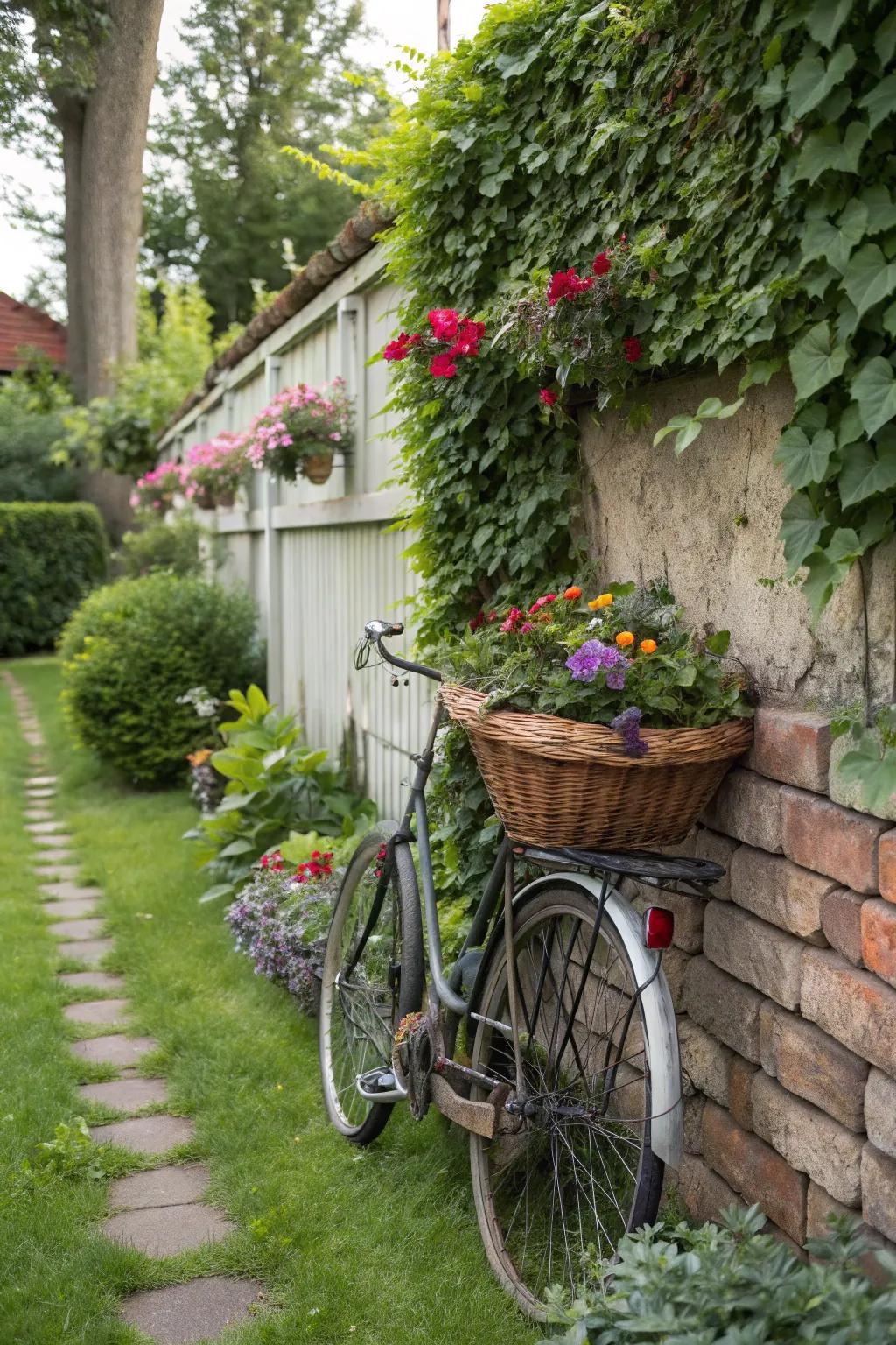 Add whimsy with a half-bicycle wall decoration.