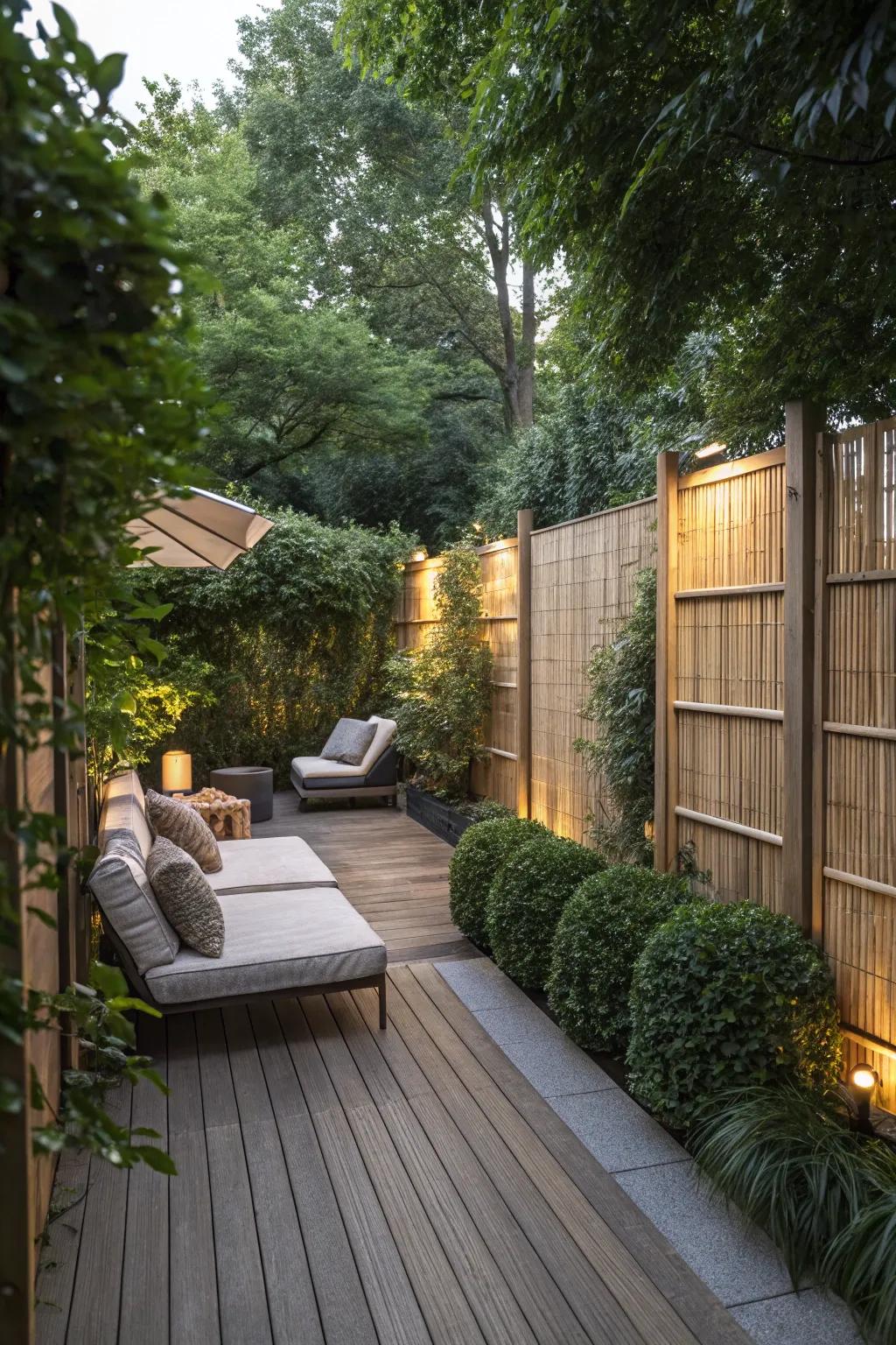 Privacy screens turn your deck into a personal retreat.