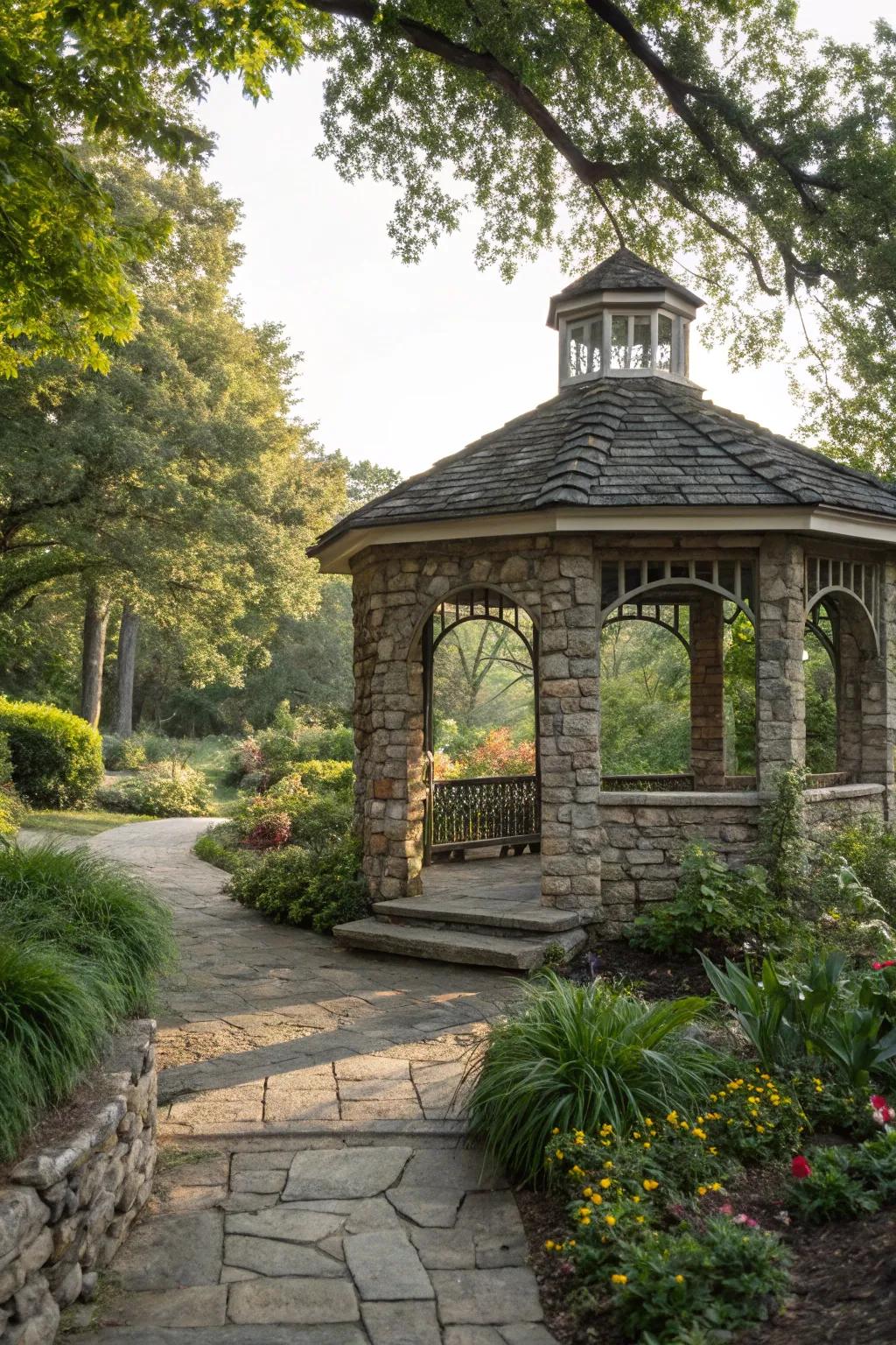 Stone veneer adds timeless elegance.