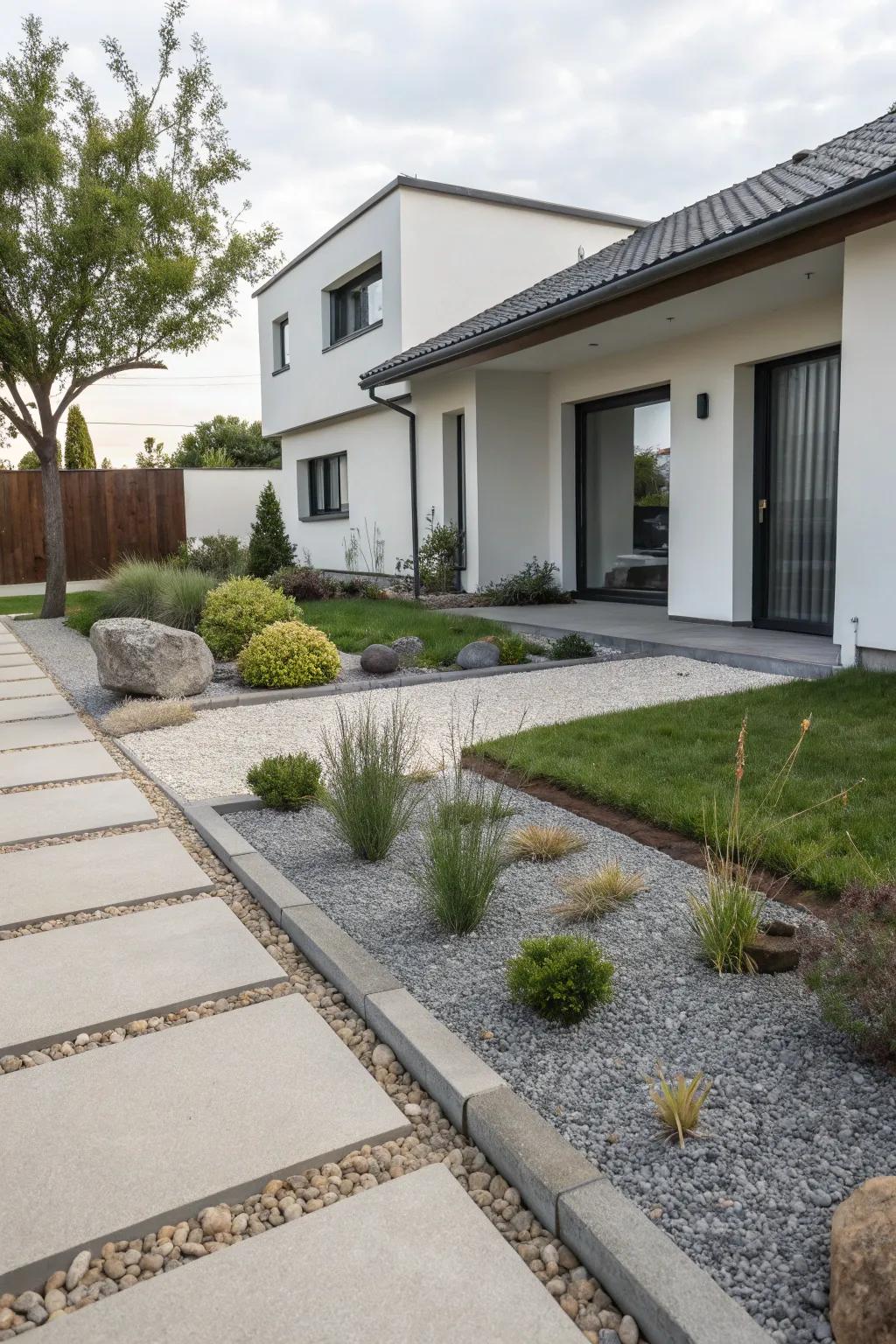 Achieve chic simplicity with minimalist gravel designs.
