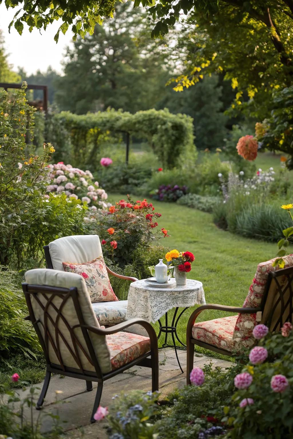 Outdoor seating areas are perfect for relaxation and entertaining guests