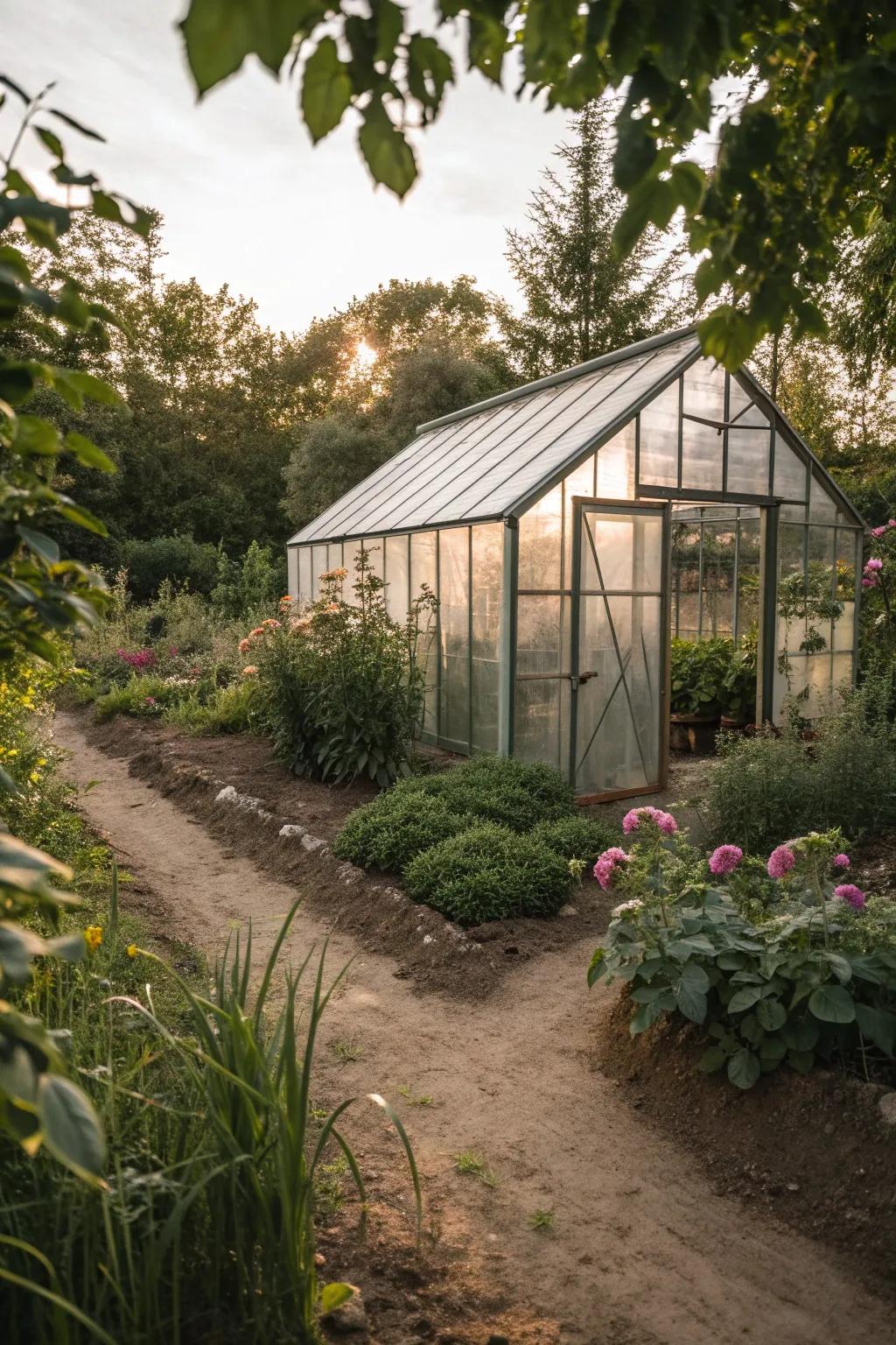 Plant directly into the earth with a natural soil base for your greenhouse.