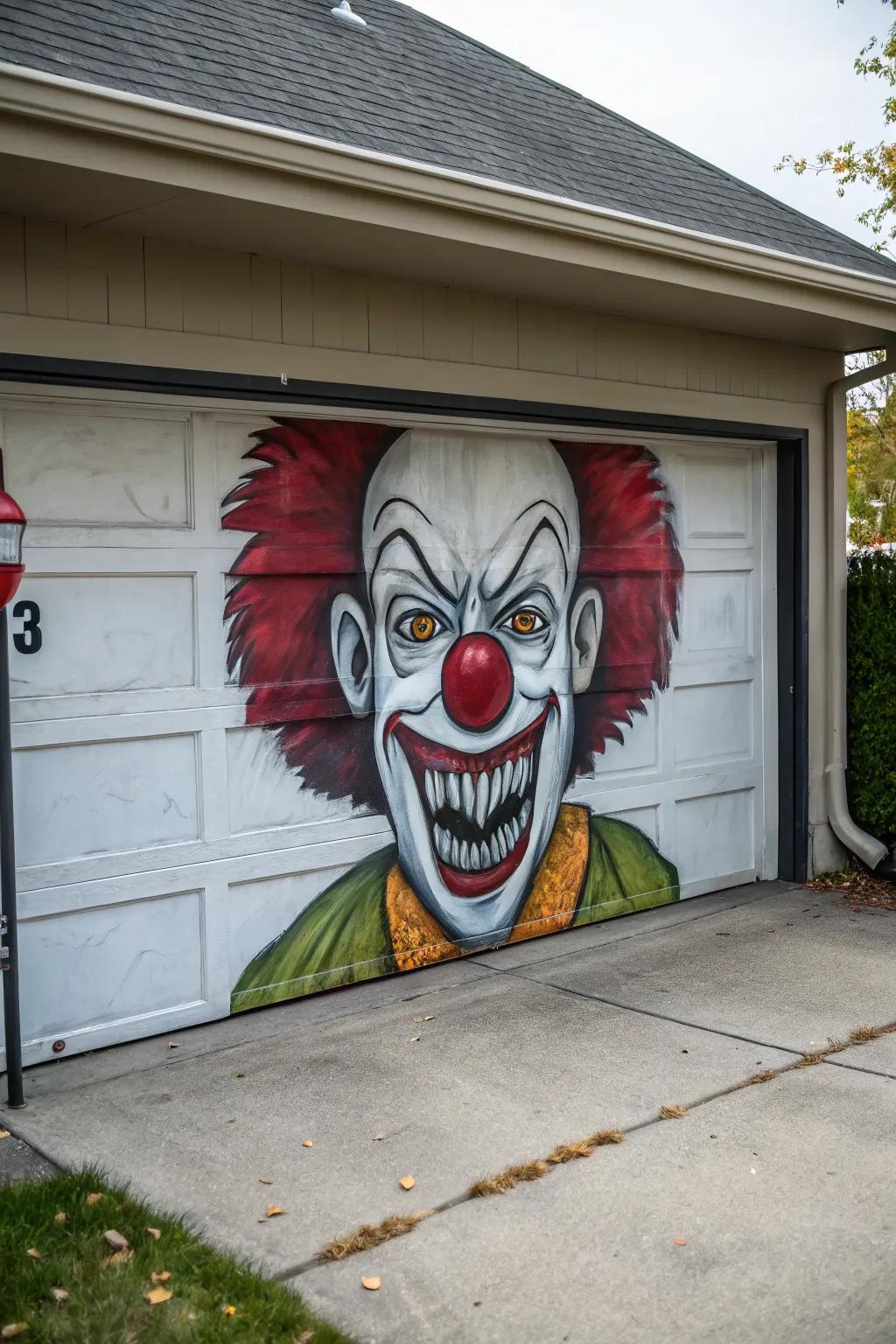 A clown face to thrill and chill.