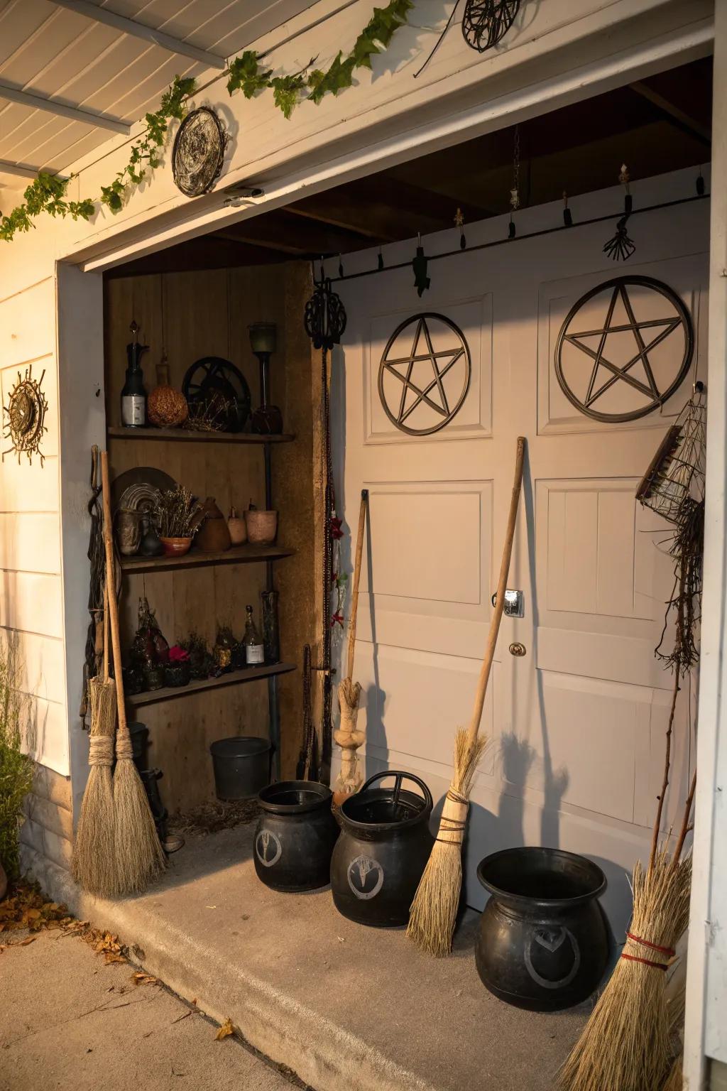 Transform your garage into a mystical witch’s hideout.