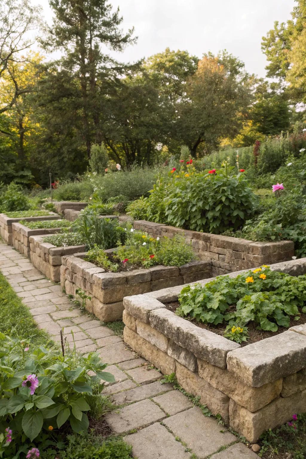 Raised planting beds add dimension to your garden.