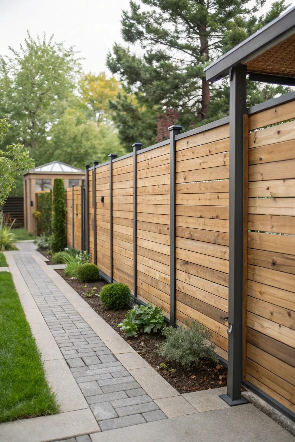 Privacy meets elegance with tongue and groove panels.