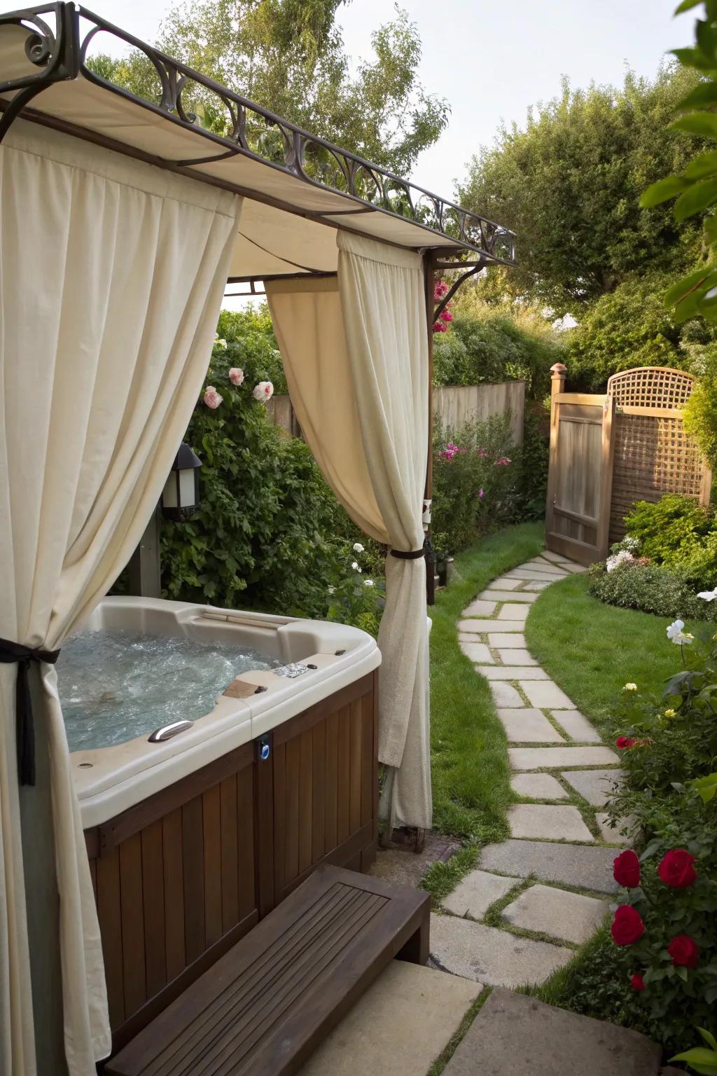 Create your private retreat with elegant canopy curtains.