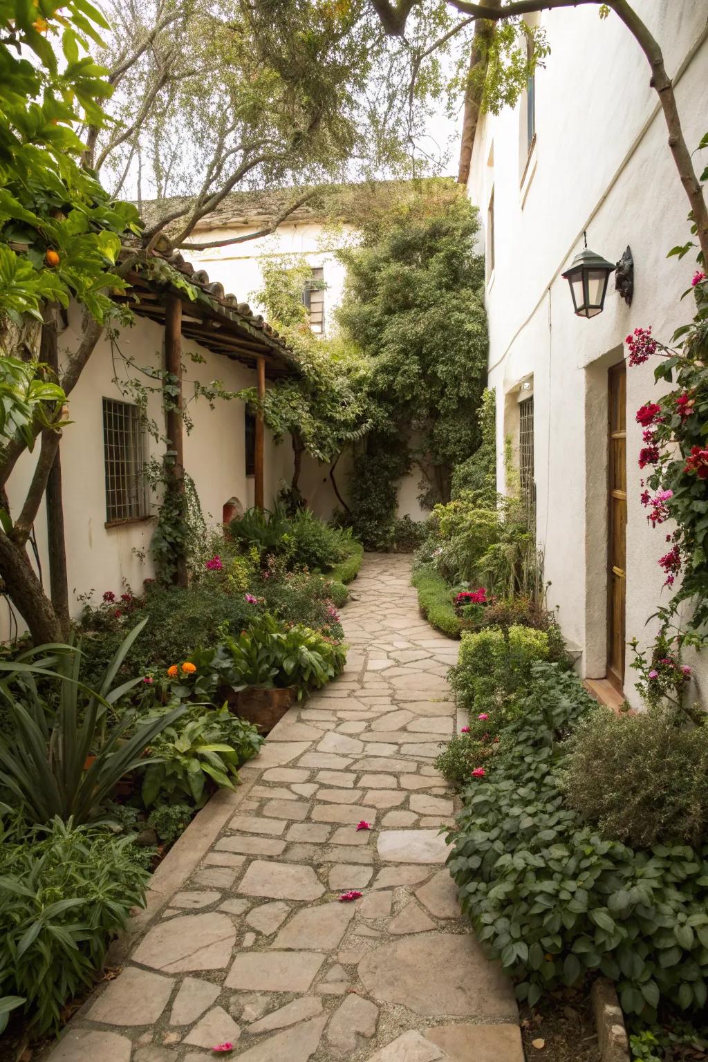Elegant pathways enhance the flow of your courtyard.
