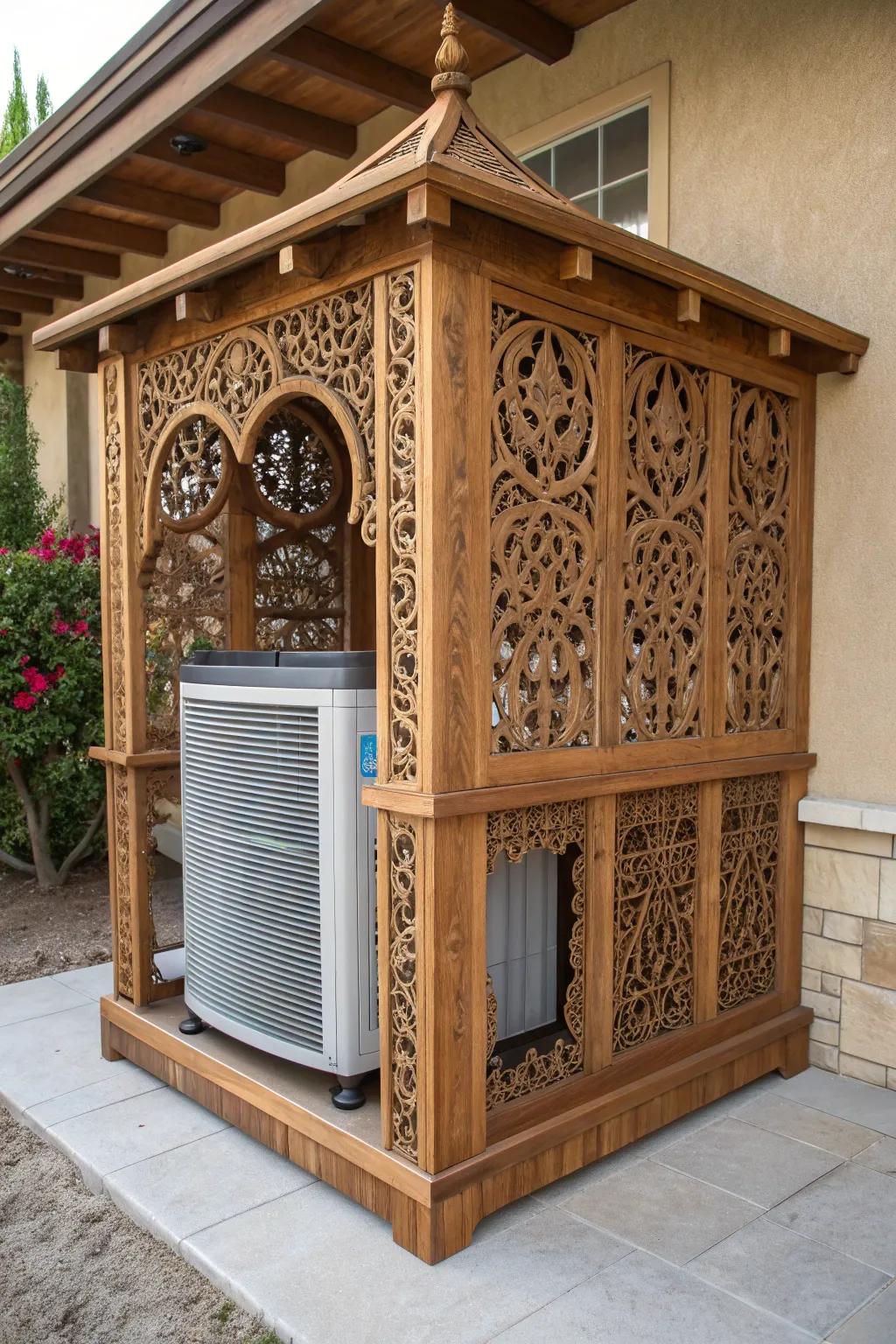 Custom structures provide a personalized touch to conceal your AC unit.