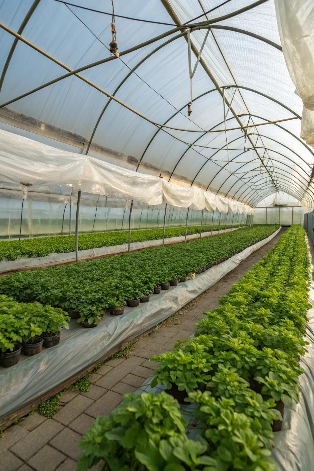 Floating row covers provide extra insulation for winter plants.