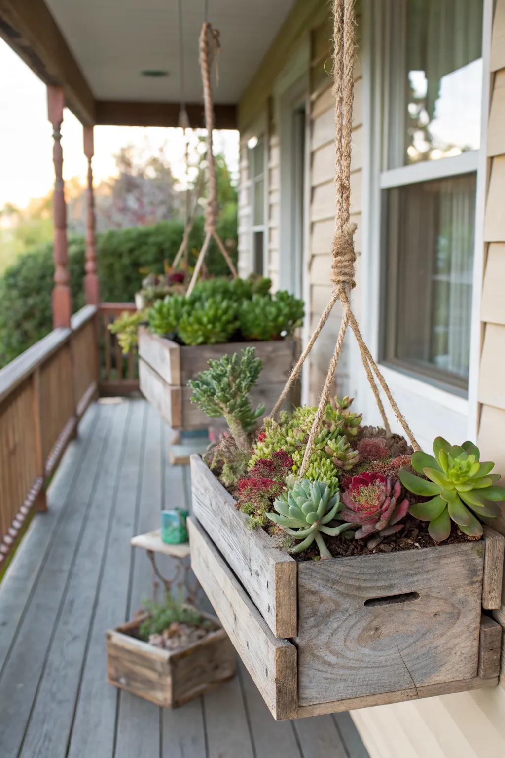 Reclaimed wood boxes offer rustic charm and eco-friendly appeal.