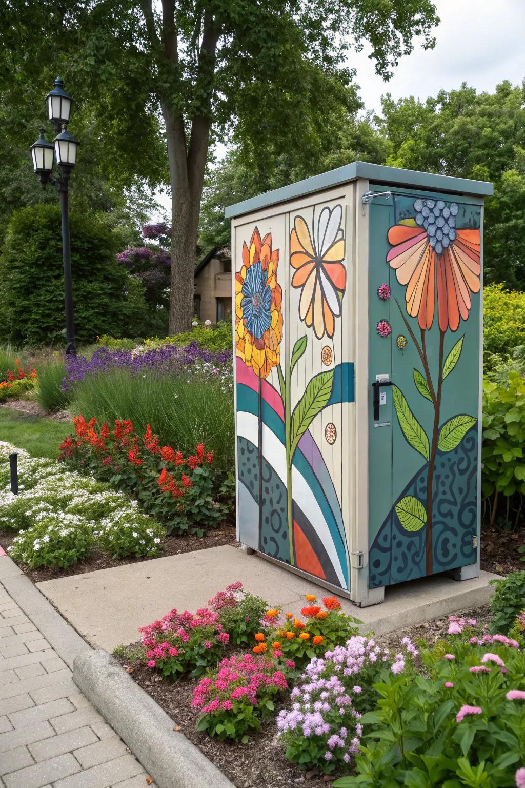 An art panel brings creativity and concealment to your garden.