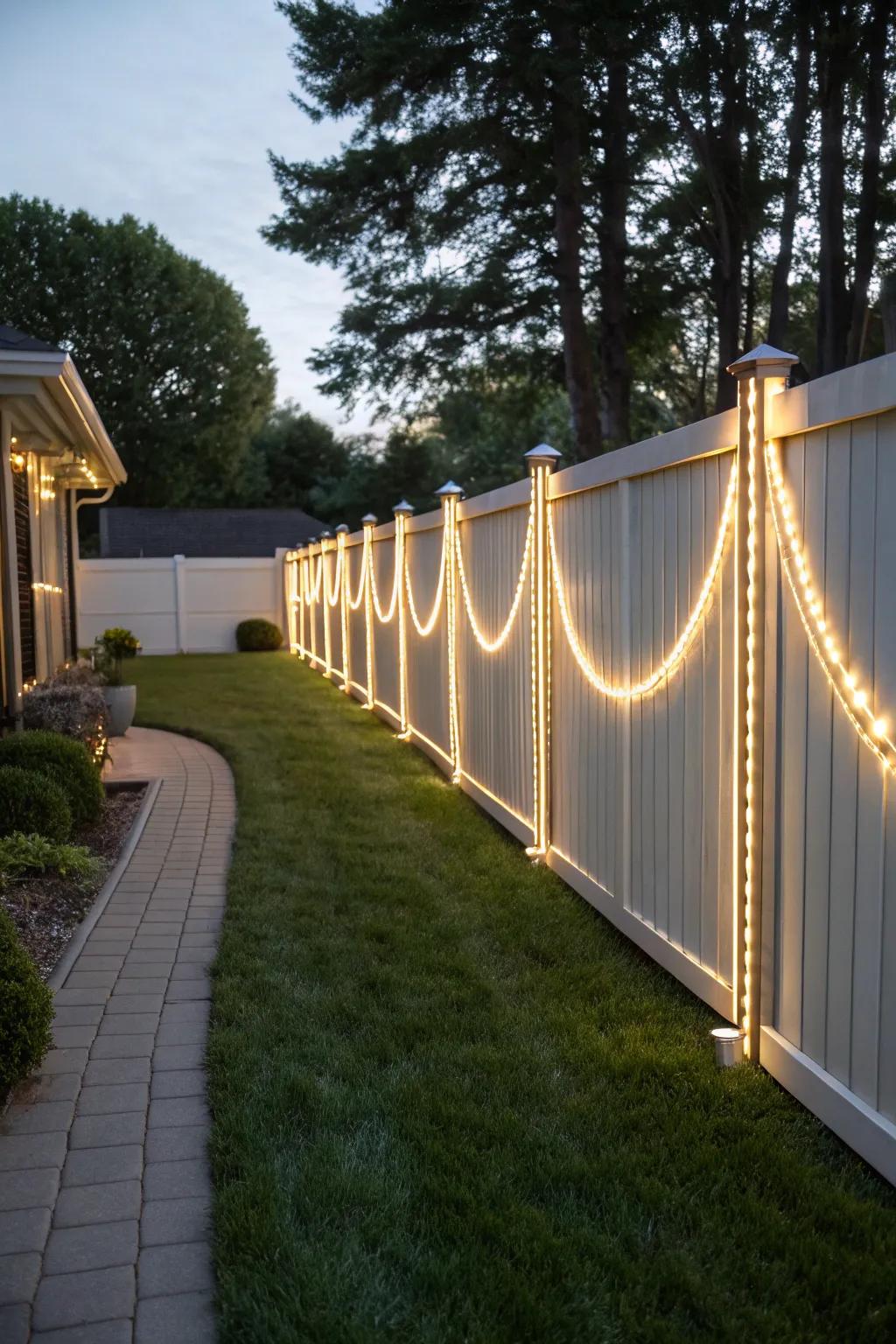 Rope lights offer a sleek and modern touch.