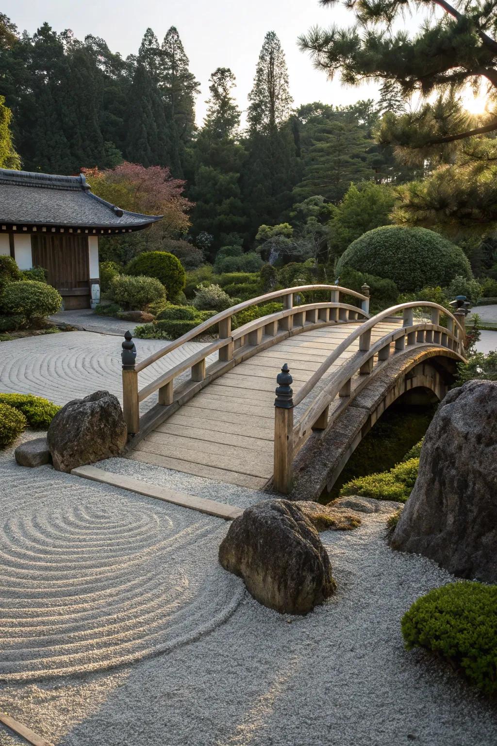 A small bridge adds charm and a place for contemplation.