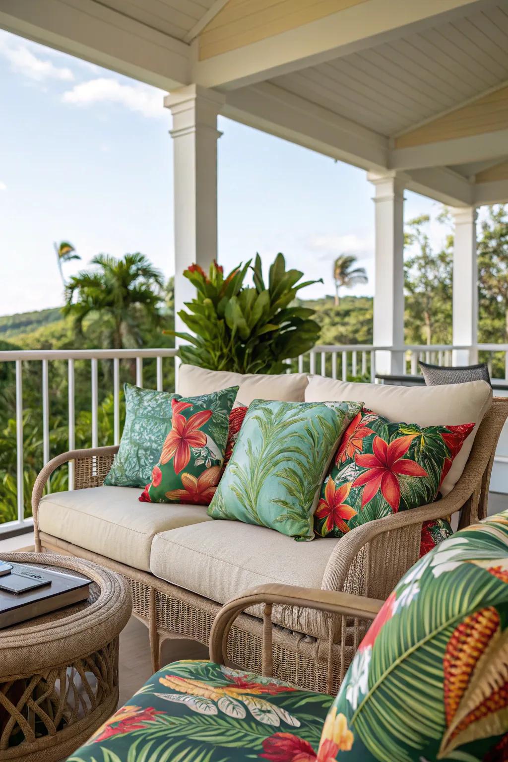 Throw pillows add comfort and color to your seating.