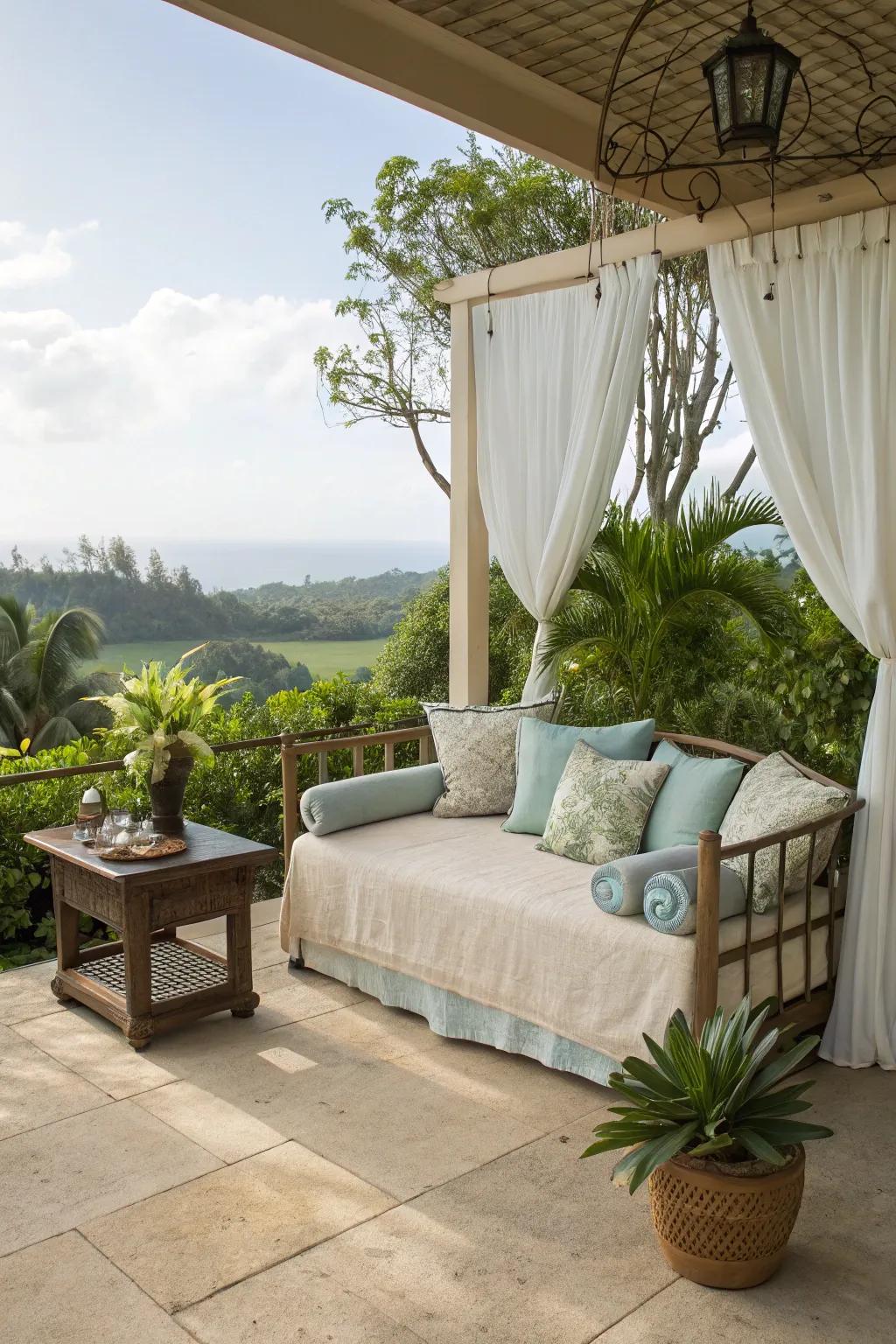 Enjoy dual functionality with a convertible daybed on your lanai.