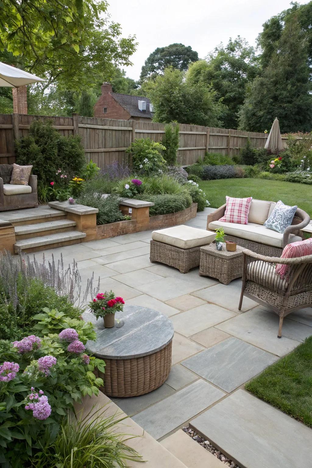 Different levels add dimension and interest to your patio.