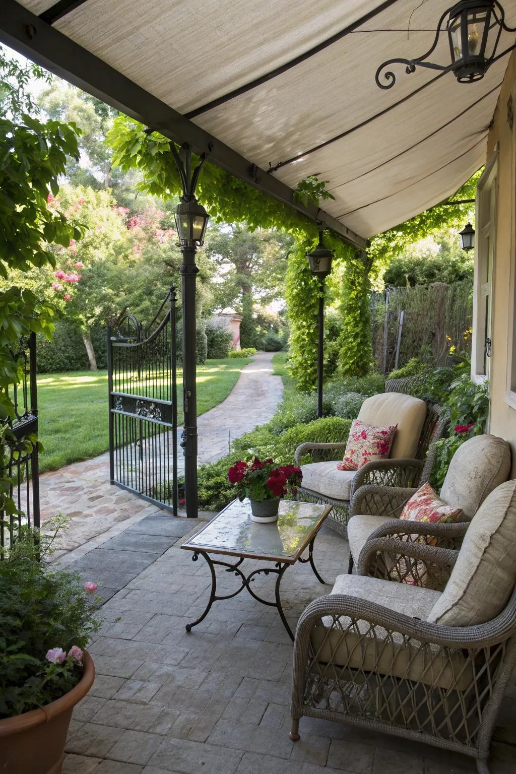 A stylish covered patio for outdoor living.