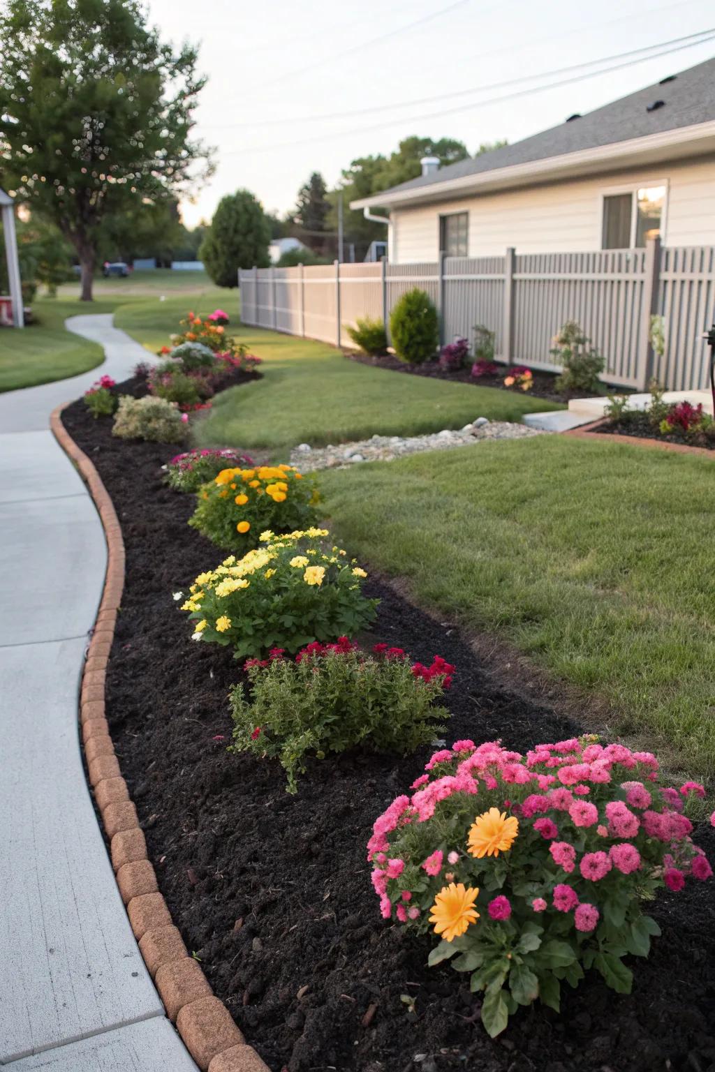 Define your garden beds with mulching marvels.