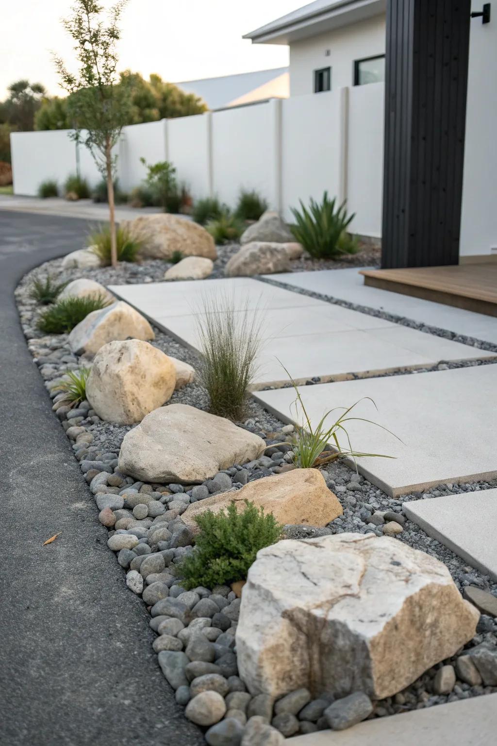 Embrace simplicity with minimalist rock designs.