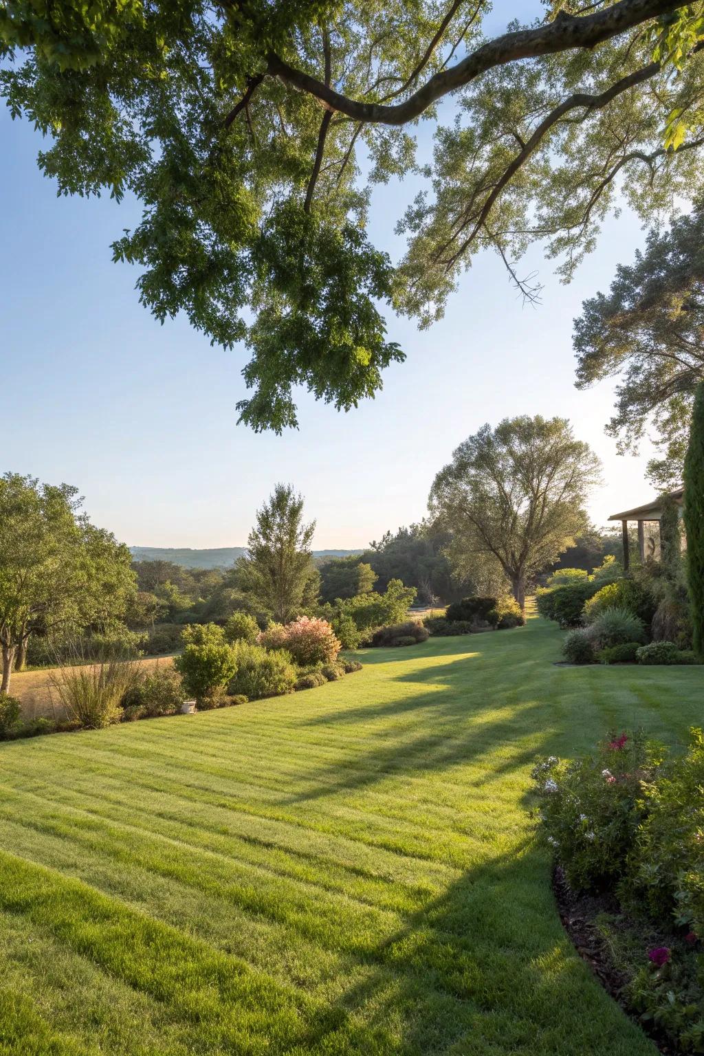 A versatile open lawn area perfect for activities and sports.
