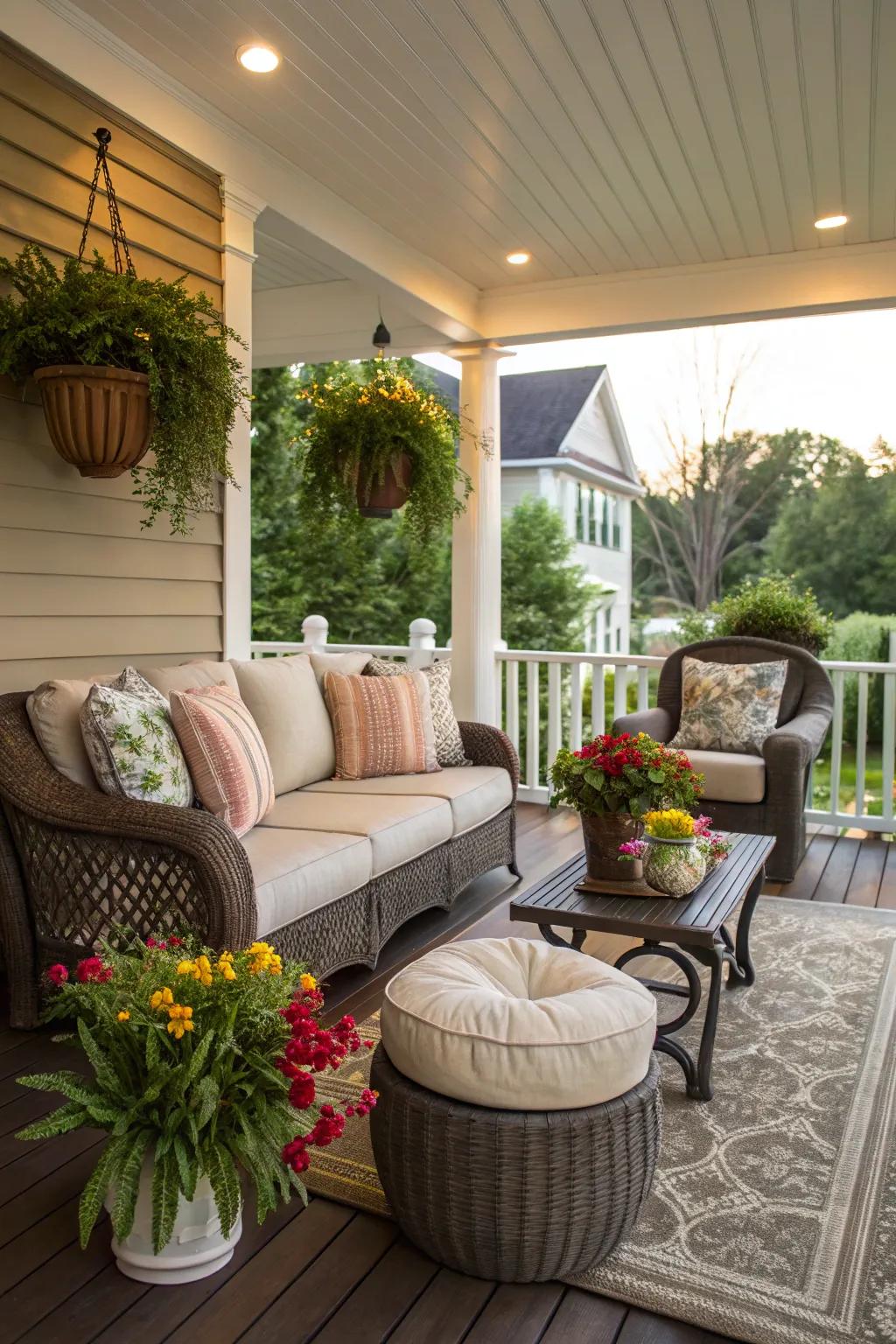 An inviting outdoor living space perfect for relaxation.