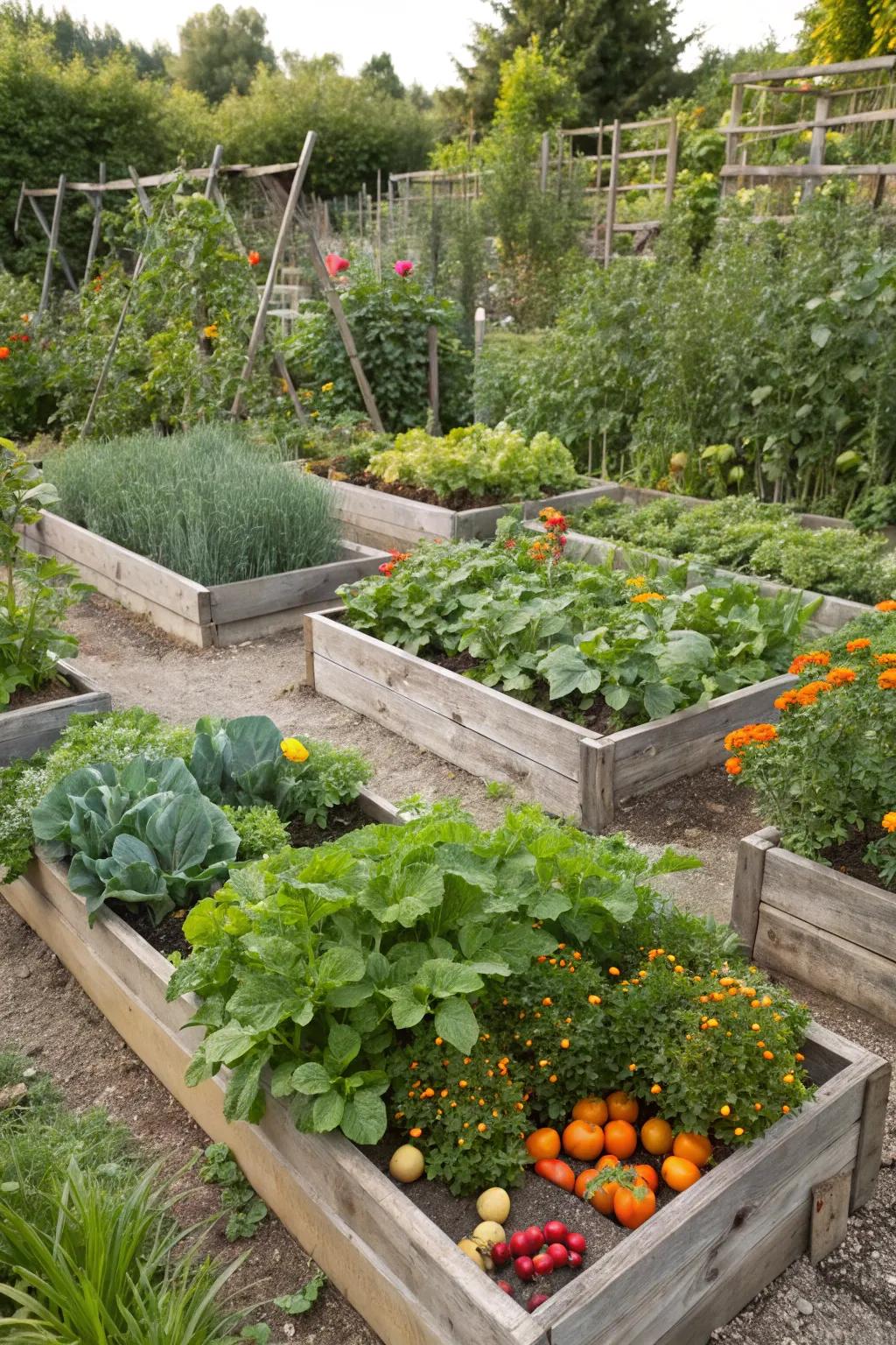 A vegetable garden offers fresh produce and a rewarding hobby.