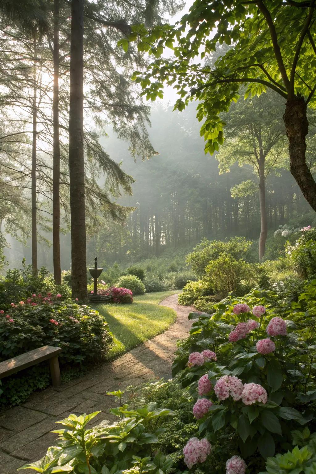 A natural wooded backdrop creates a seamless blend in shaded areas.