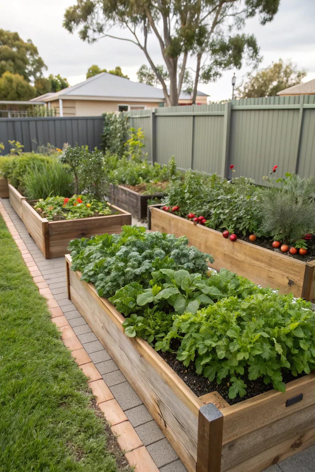 Grow your own produce with raised garden beds.