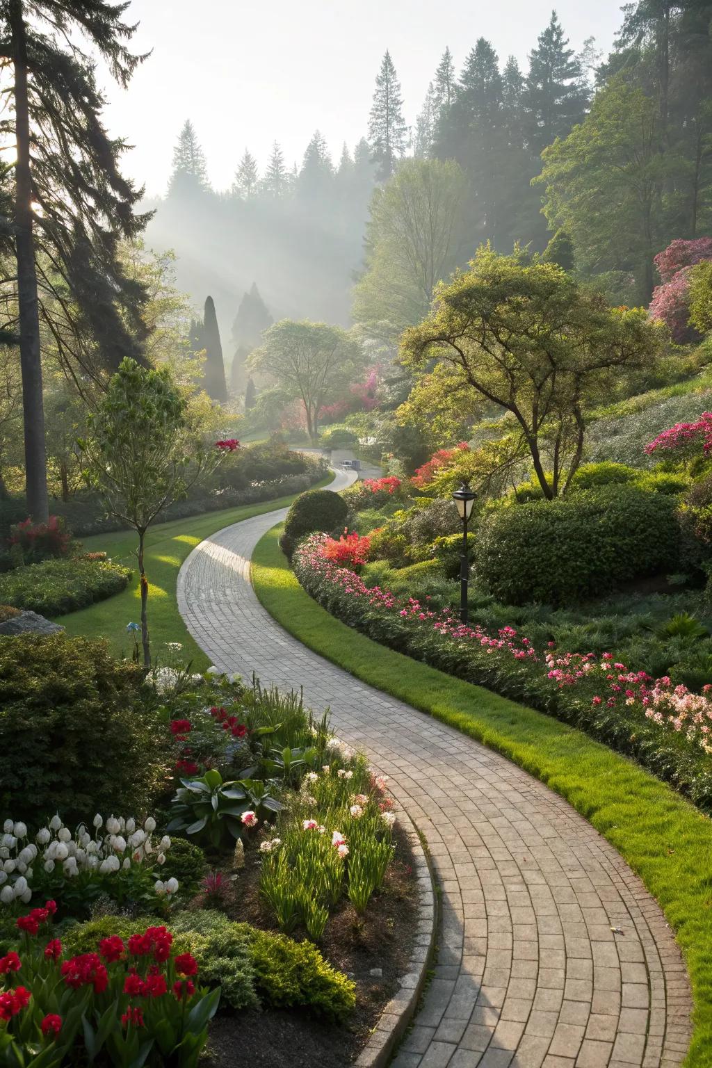 Curved paths invite exploration and add mystery to your garden.