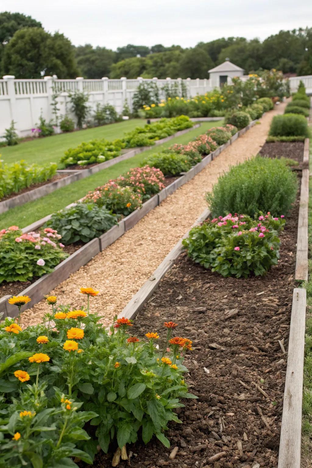 Mulching adds a polished look to garden beds, enhancing curb appeal.