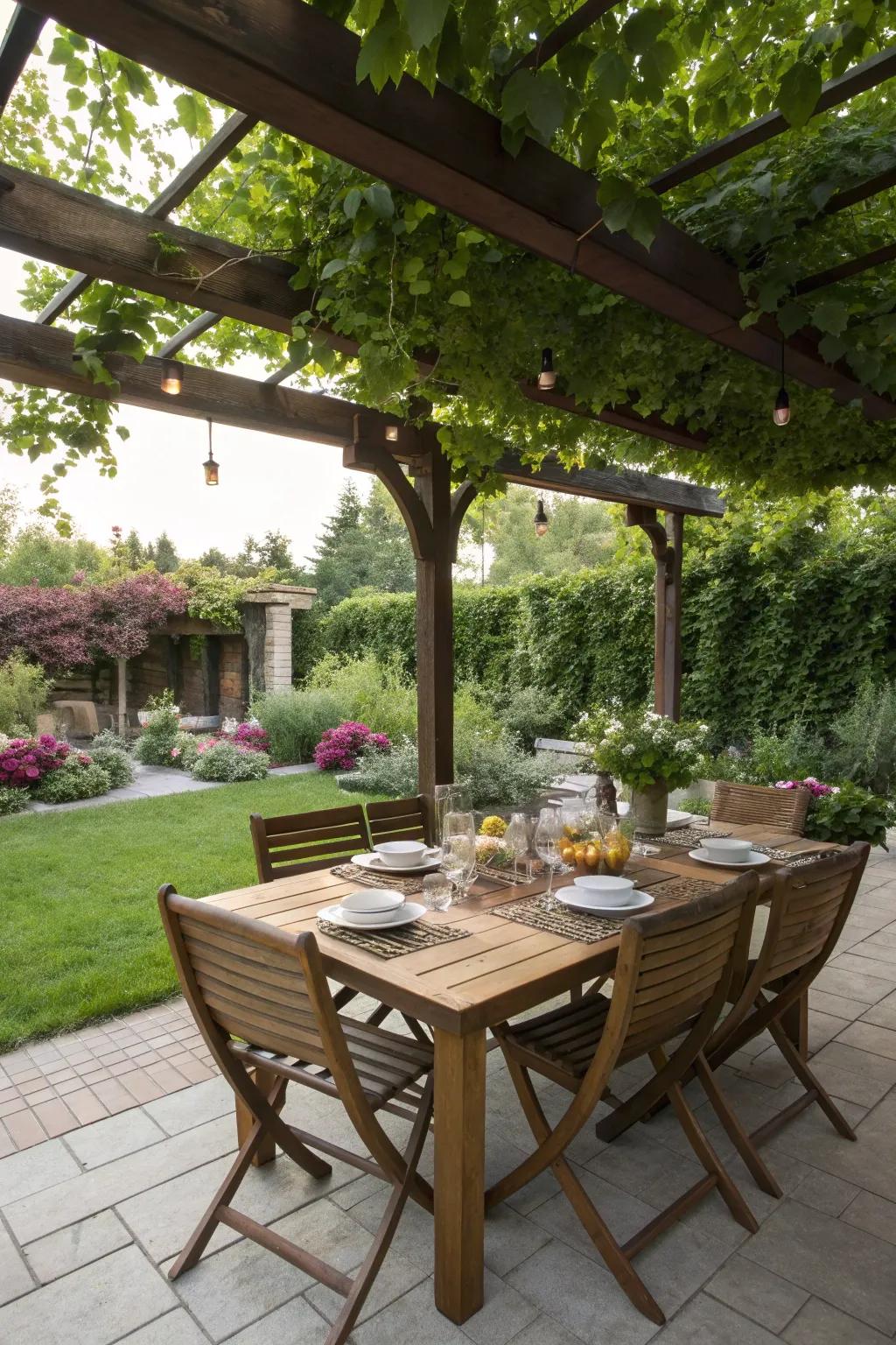 An outdoor dining area for memorable meals.