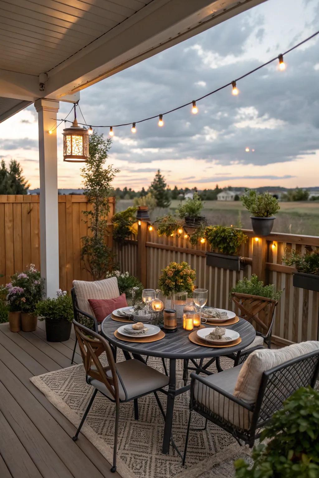 Enjoy alfresco dining right on your porch.