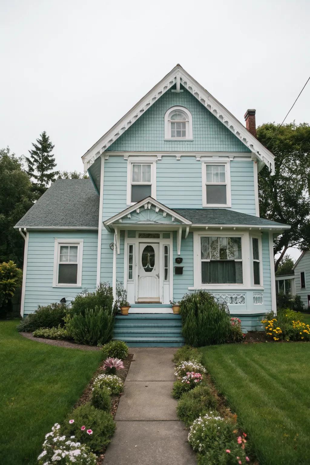 A white door provides a clean and fresh look.
