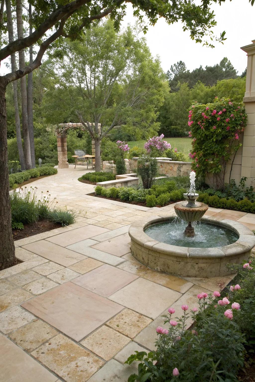 A water feature adds tranquility and elegance to your patio.