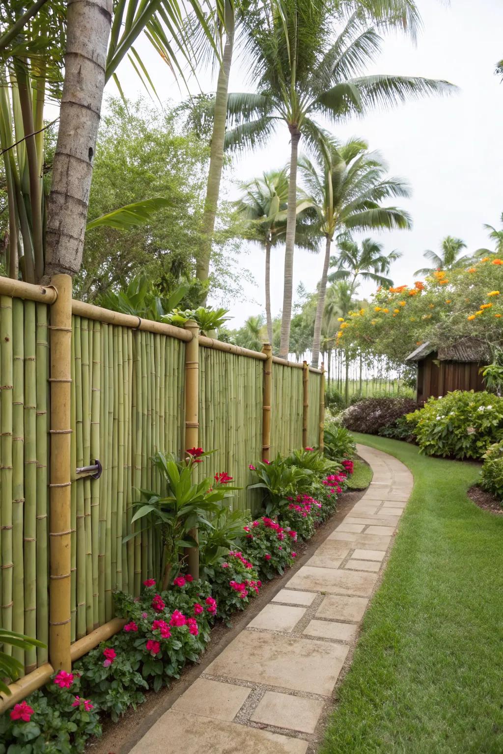 Bamboo panels add a touch of tropical elegance to your garden.