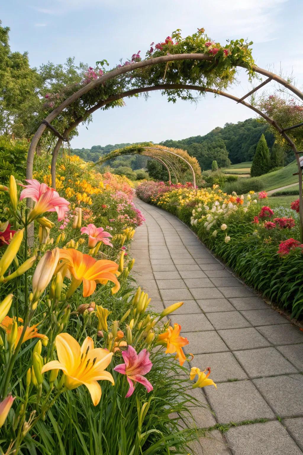 Daylilies offer long-lasting color with minimal effort.