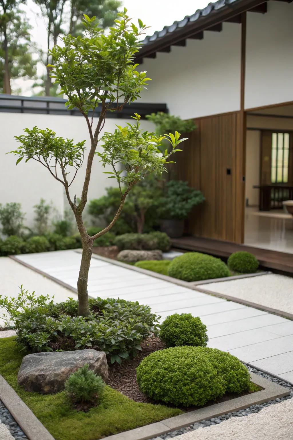 Minimalist landscaping for a clean and easy-to-maintain look.