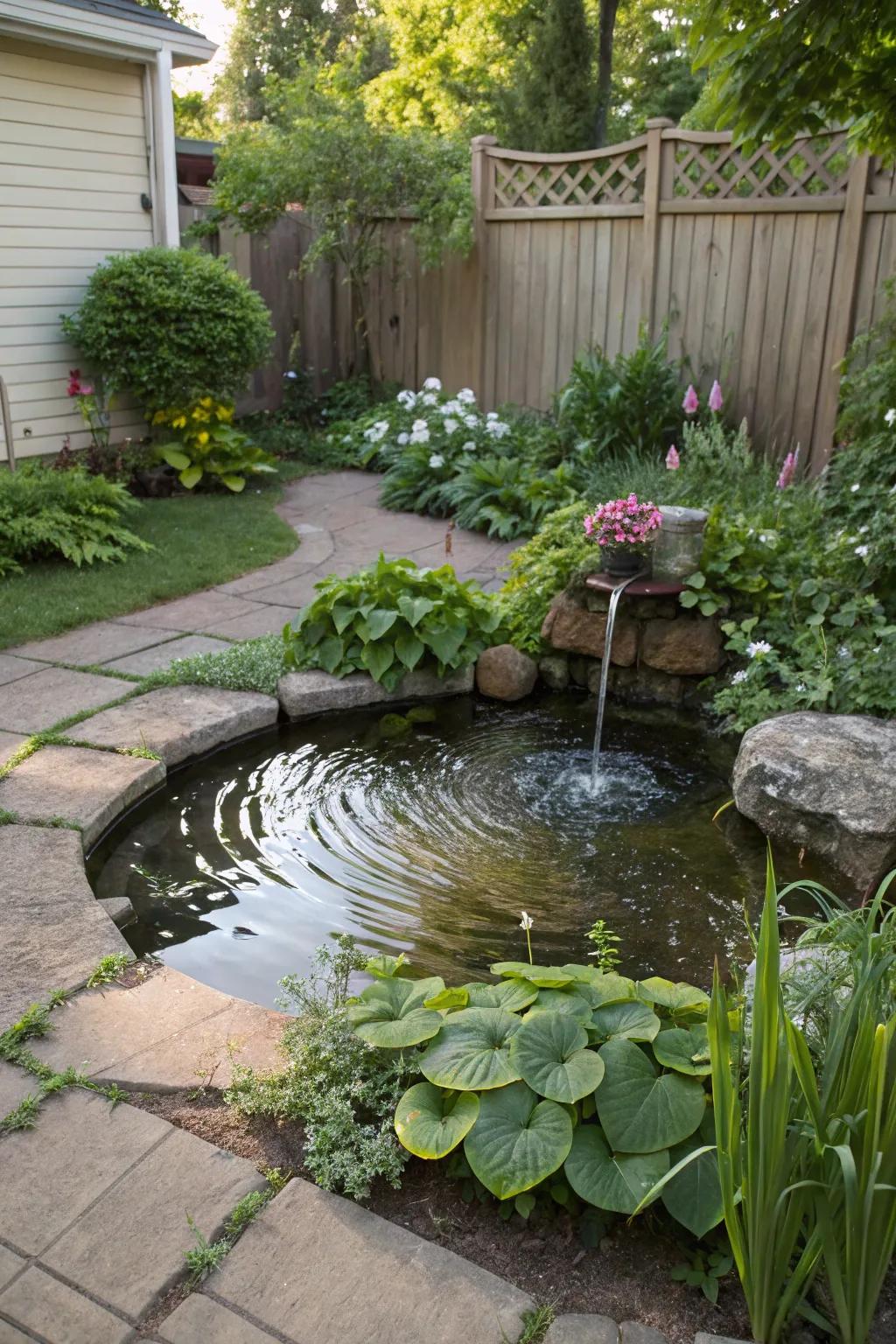 A water feature can be a soothing addition to any landscape.
