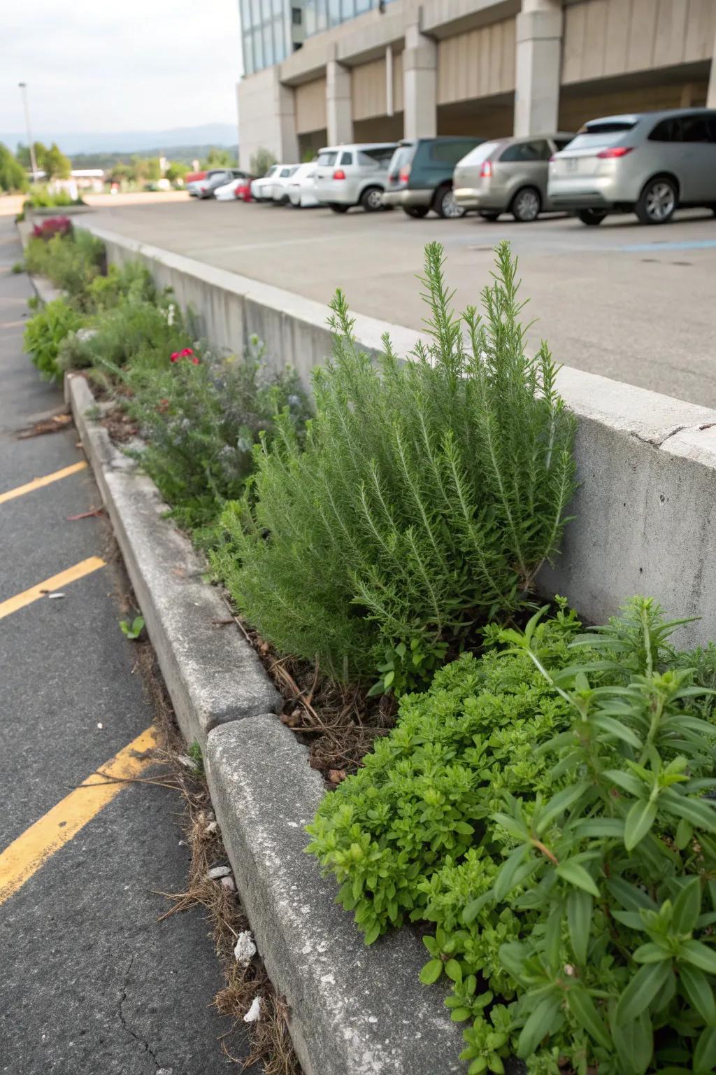 Edible plants offer utility and charm in a parking strip landscape.