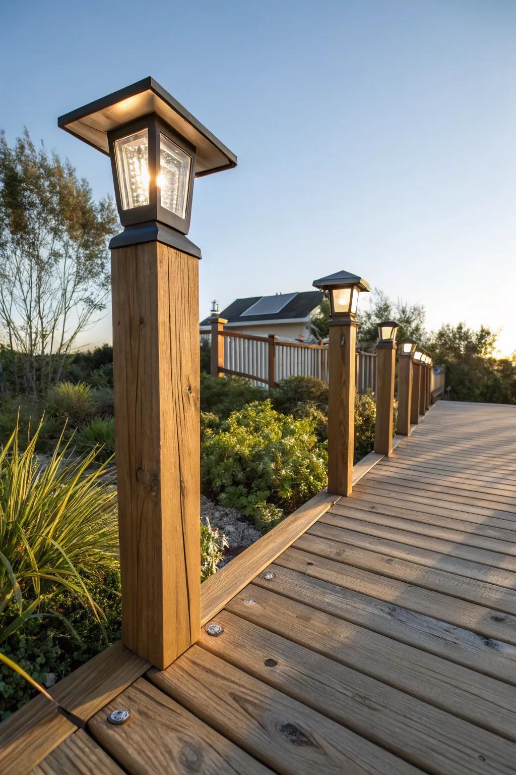 Solar post lights are eco-friendly and stylish.