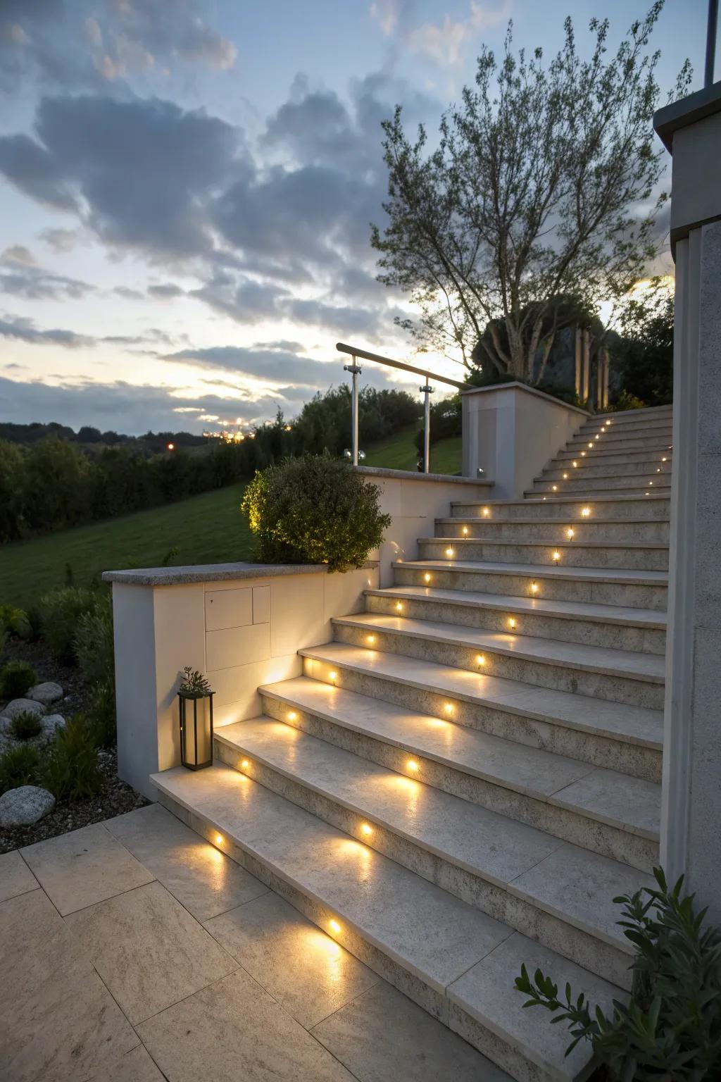 Step lighting combines safety with contemporary style.